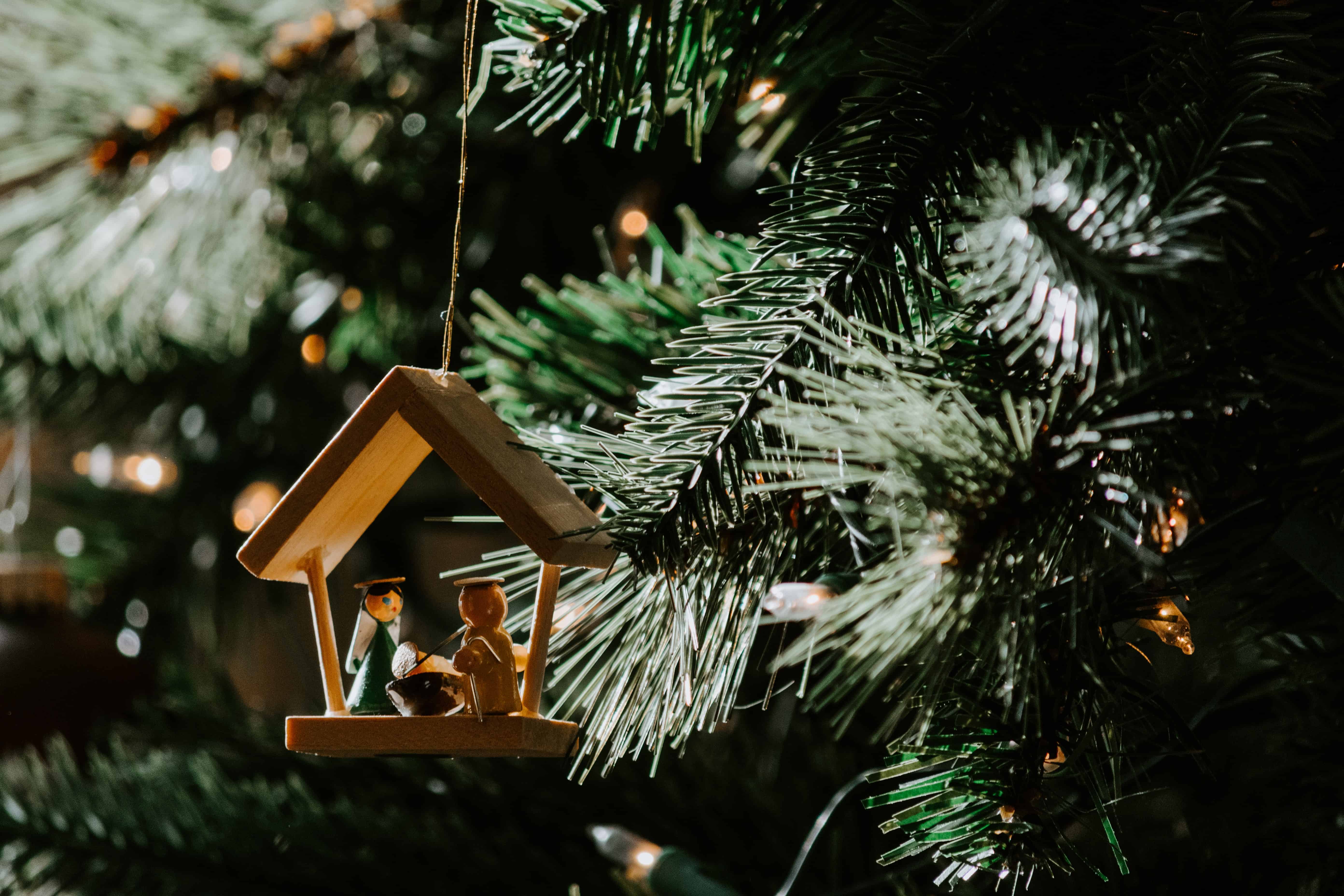 Nativity decoration on the christmas tree